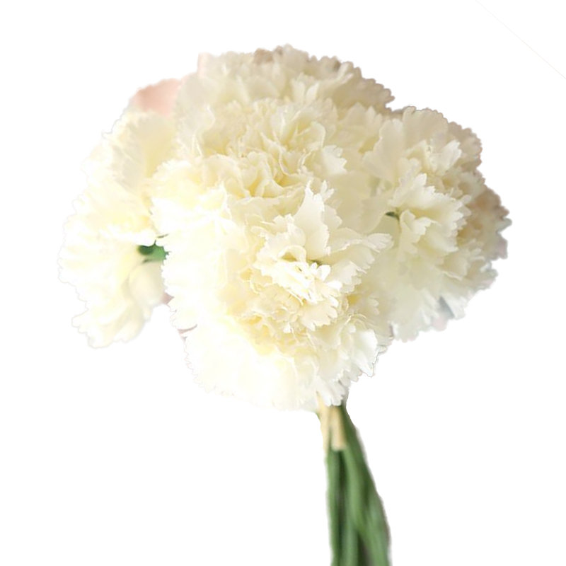 Faux Silk Carnation Arrangement, Milky White