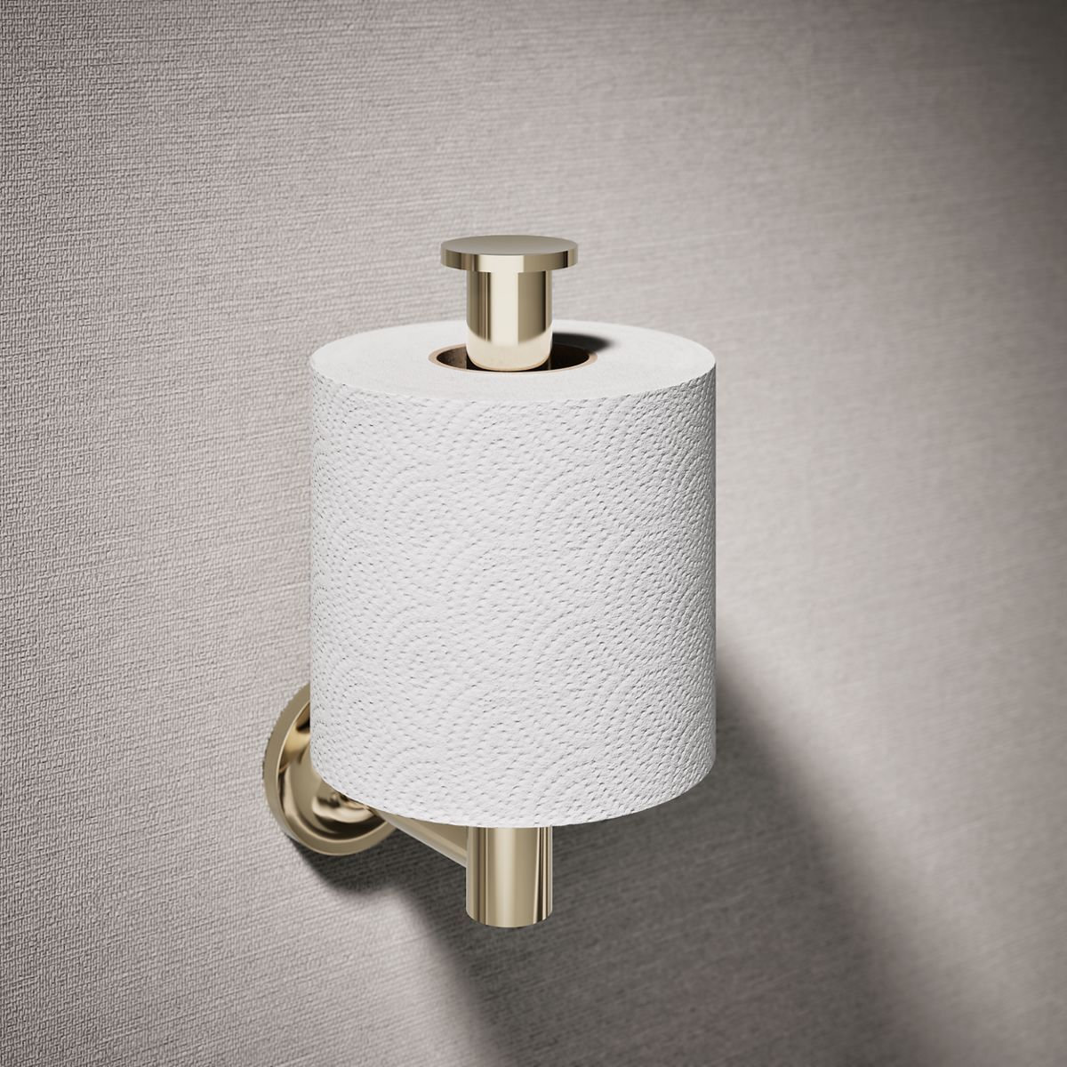 Kohler Purist Vertical Toilet Paper Holder, Wall-Mount Bathroom Toilet Paper Holder, Vibrant French Gold