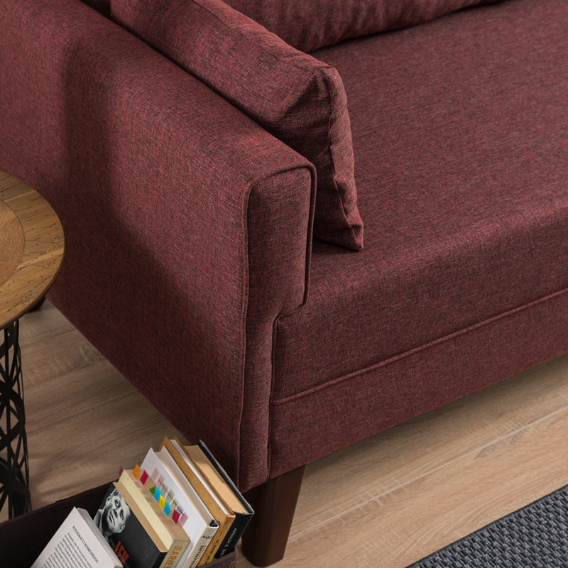 Canapé rembourré 81,9 po Samrat, 100 % polyester rouge bordeaux