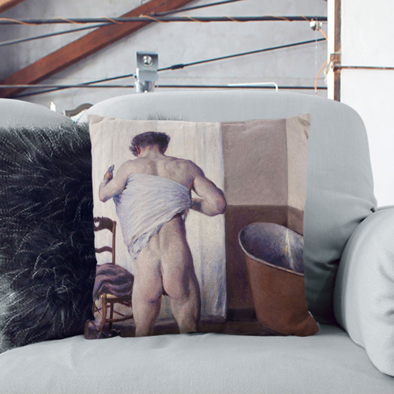 Square Cushion, 55cm H x 55cm W x 20cm D, Black