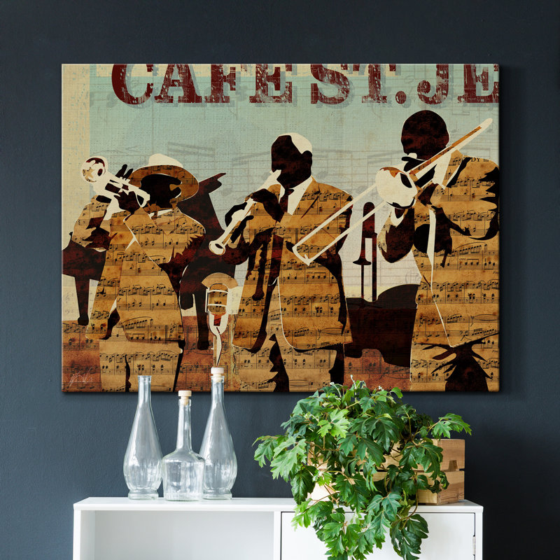 «Cafe St. Jean», impression sur toile tendue, H 48 po x l 32 po x P 1 po