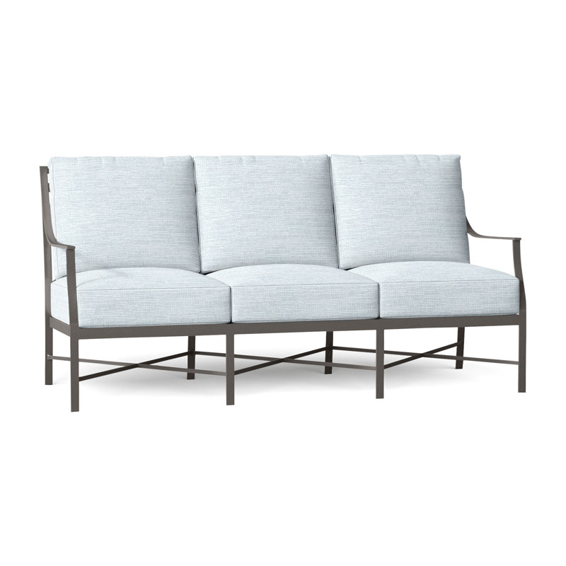 Monaco Aluminum Sofa - Slate Gray, Slate Gray, No Welt, Paper Sky