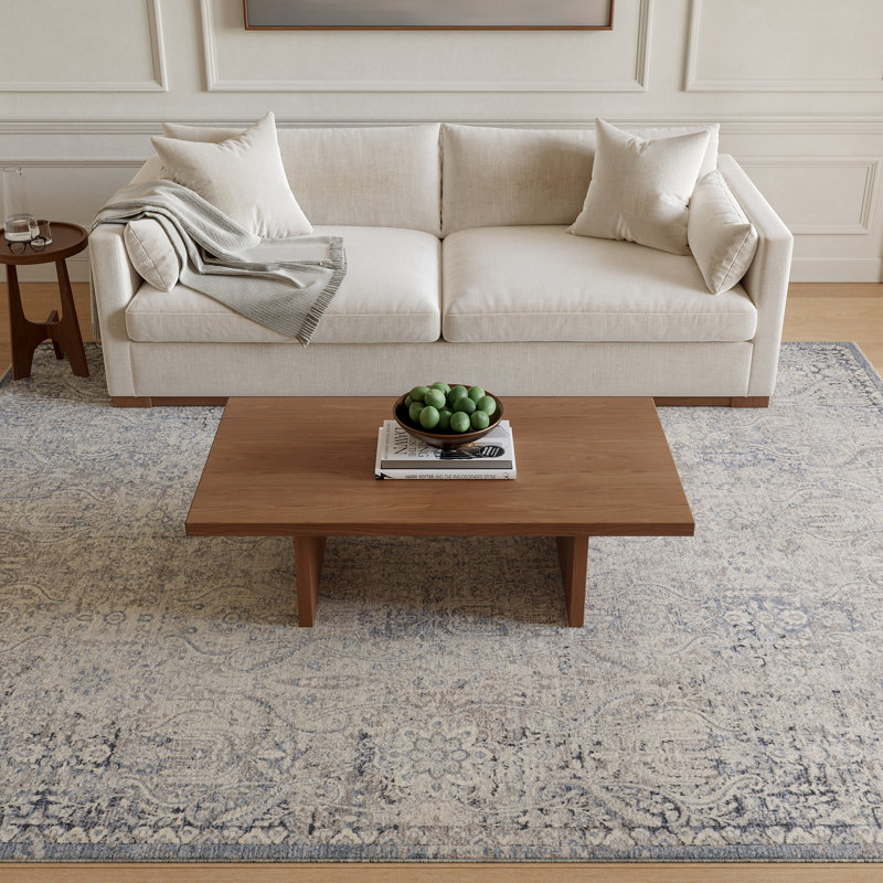Altair 9' x 12' Grey Blue Vintage Indoor Rug, Rectangle 9'" x 12'