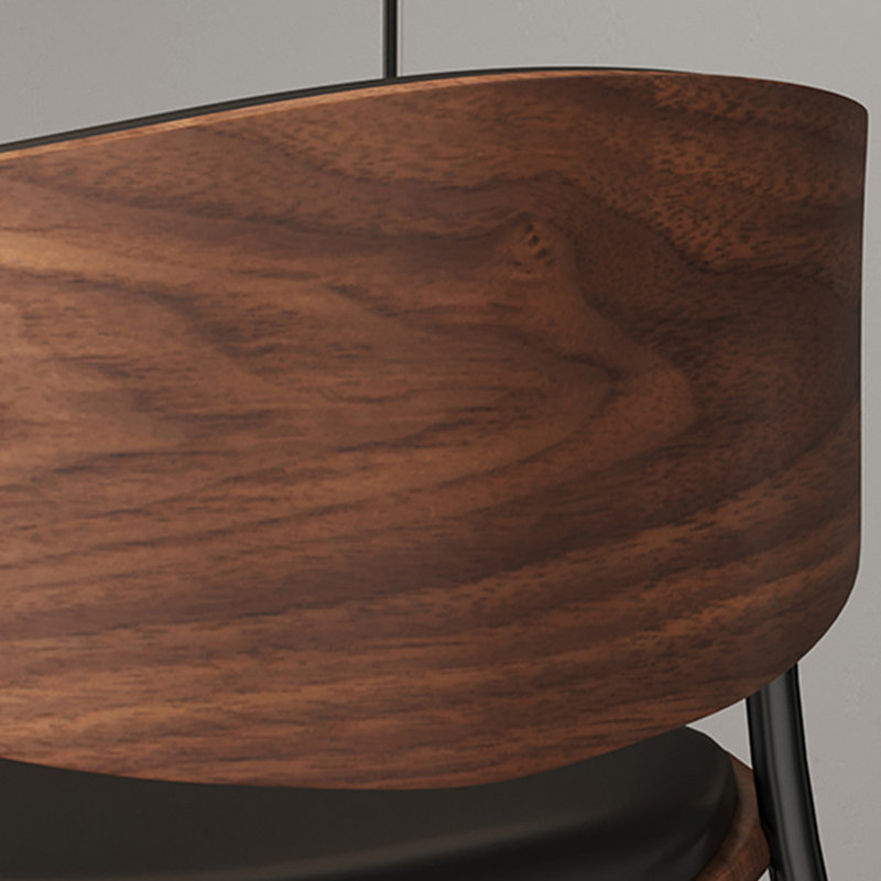 Solid wood dining chair with minimal backrest