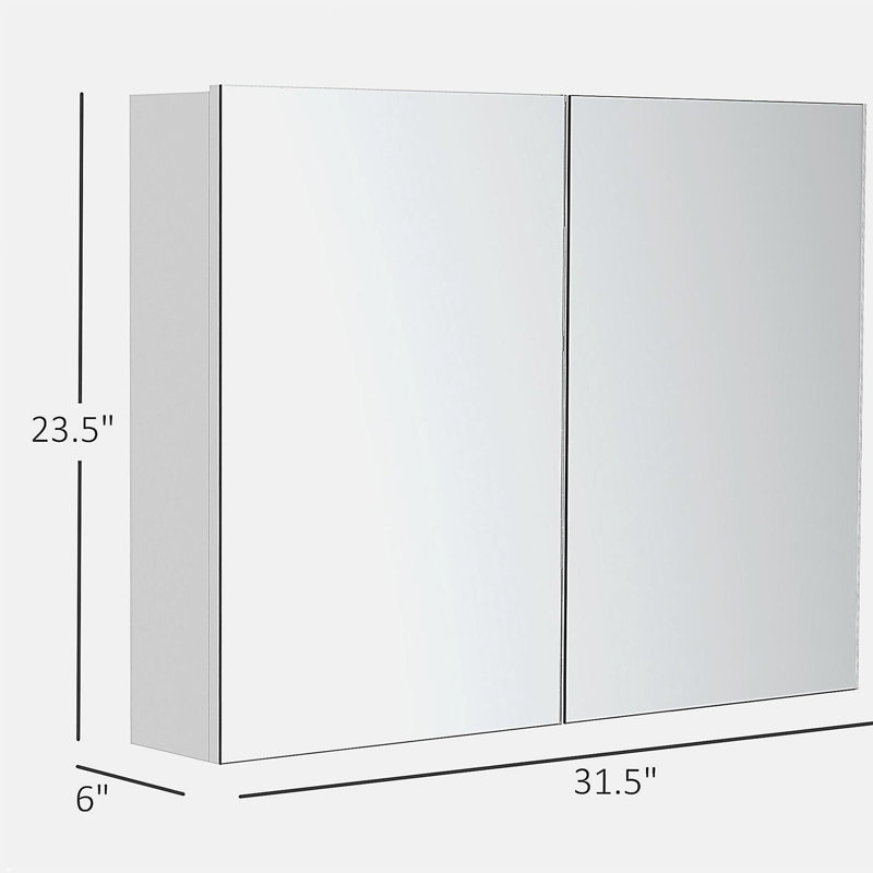 Miroir de salle de bain mural double HOMcom