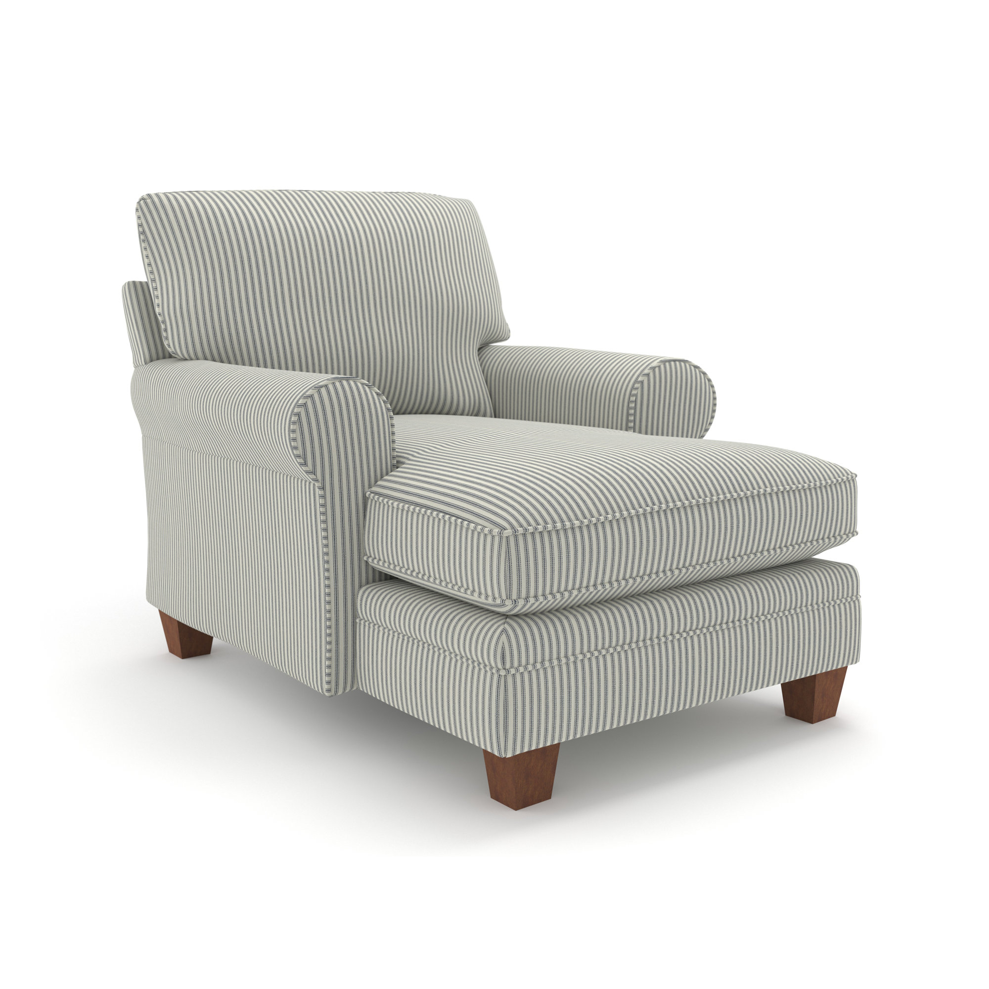 Upholstered Chaise Lounge, Dark Walnut, Adrift