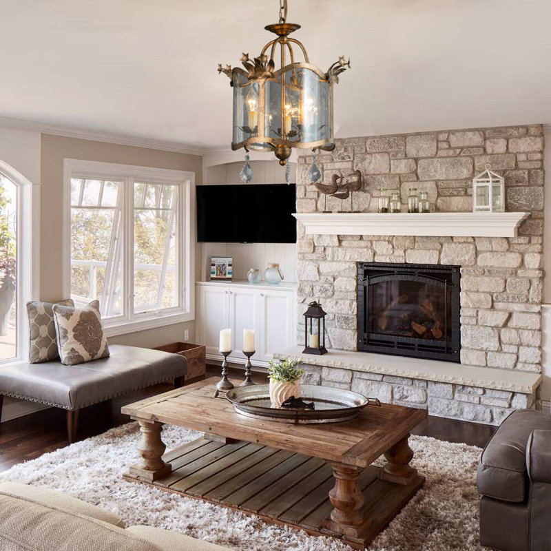 Dzesika Morla  3/6- Light Vintage Candle Style Chandelier with Glass Shades, 3 Lights, 15.7" H x 12.9" W x 12.9" D
