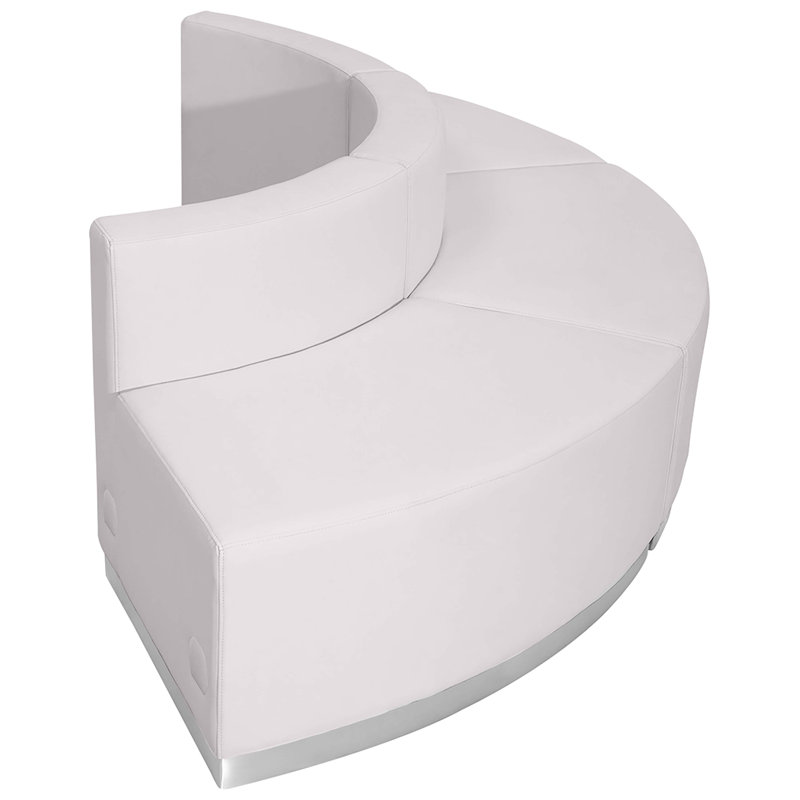 Hercules Alon 3 PC LeatherSoft Modular Reception Configuration w/Taut Back &Seat, White Faux Leather