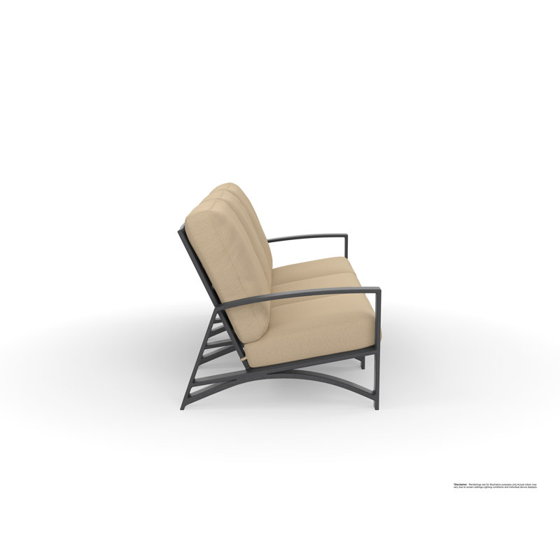 Arc Outdoor 3 - Seat Patio Sofa, Carbon Black, Flagship Stone Sunbrella?