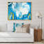 Bleu classique avec art liquide doré - reproduction sur toile-67387236-67387237