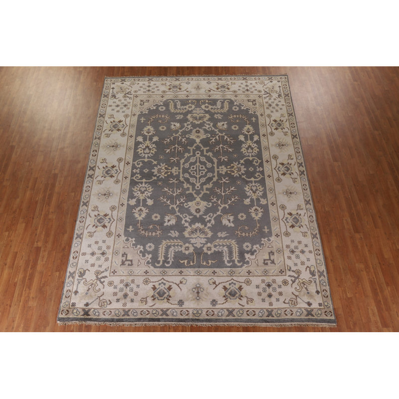 Tapis oriental gris foncé Oushak 9 x 12