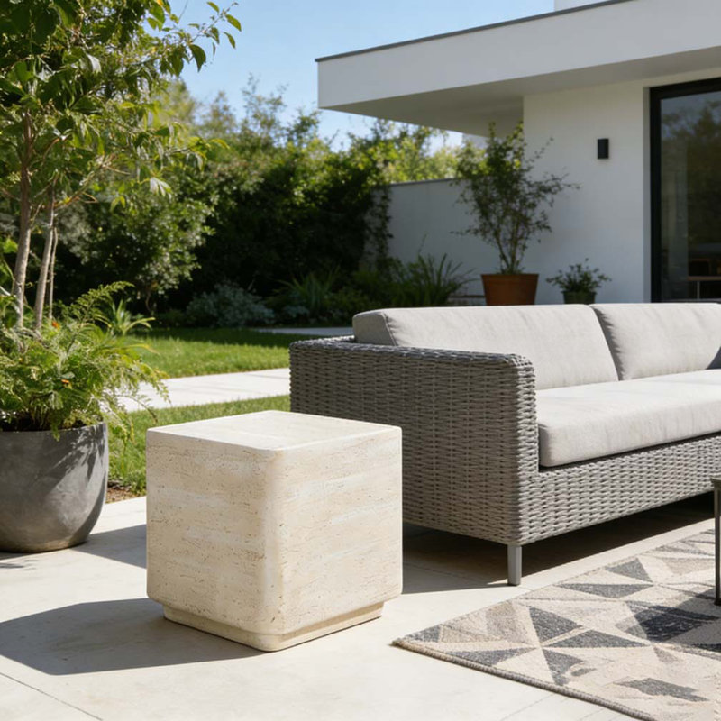 Table d'appoint d'extérieur MGO, beige