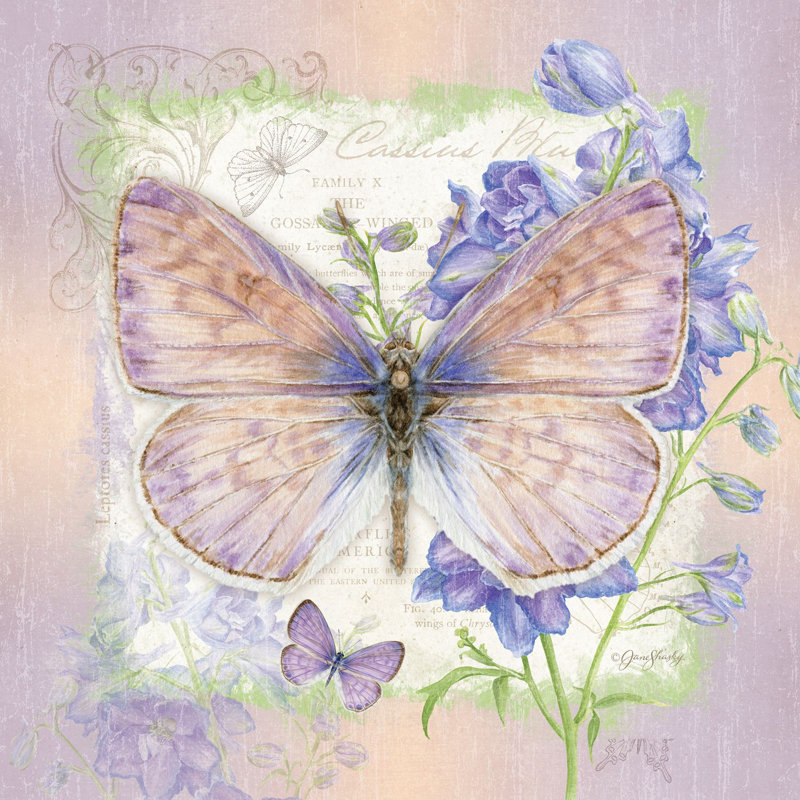 Toile murale Somers papillon lavande et delphinium