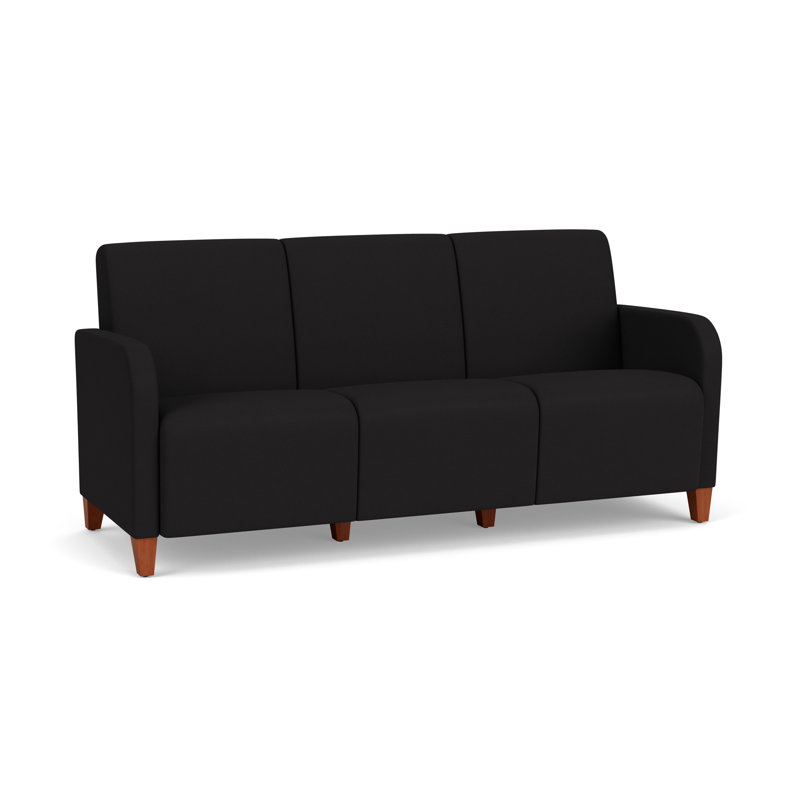 Canapé 3 places Siena, Cerisier, Noir Patriot Plus - Vinyle lavable au chiffon