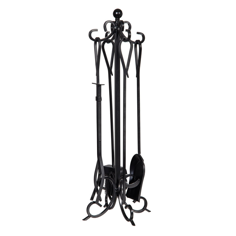 5pc Scroll Fireplace Toolset