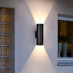 Breshawna Aluminum Matte Black Outdoor Armed Sconce