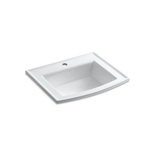 Archer® Vitreous China Rectangular Drop-In Bathroom Sink with Overflow