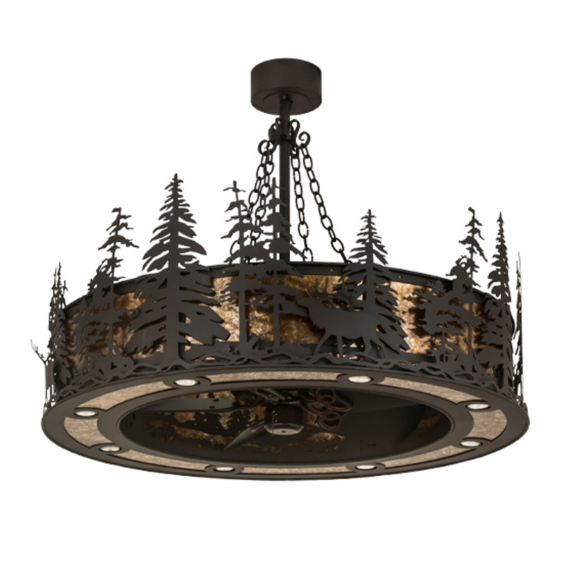 Elk At Dusk Downrod Ceiling Fan