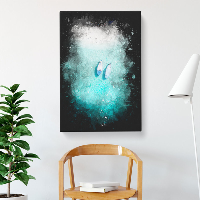 Boats In The Maldives - Wrapped Canvas Print, 91cm H x 60cm W x 3cm D
