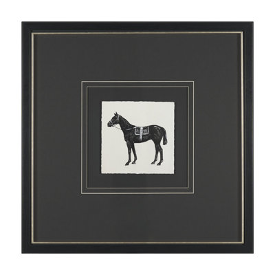 Equestrian Etching I by  Studio Hand-Embellished Textured Framed Artwork Matted under Glass