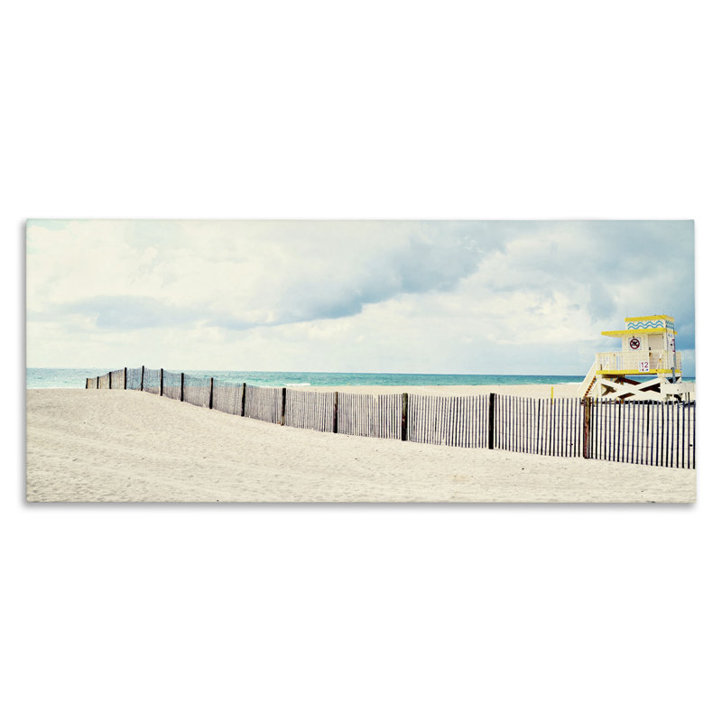 «Sandy Boardwalk Way», art mural sur toile par Susan Bryant, H 10 po x l 24 po
