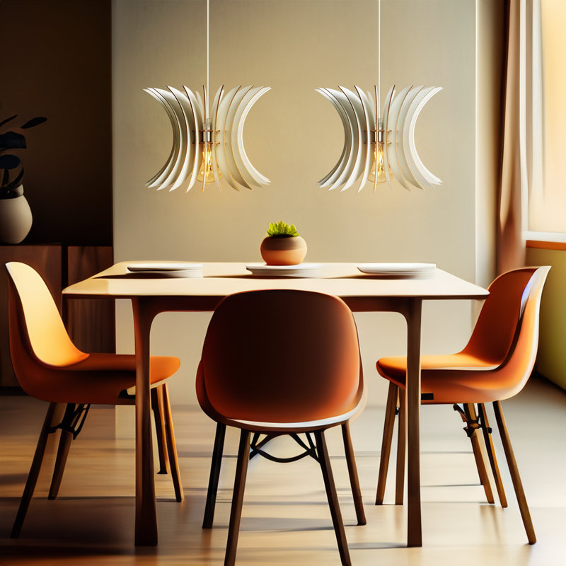 Lustre de fantaisie unique à 1 lumière Jillann, Blanc
