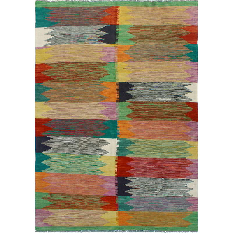 Modern Flatweave Maisie Green Rug