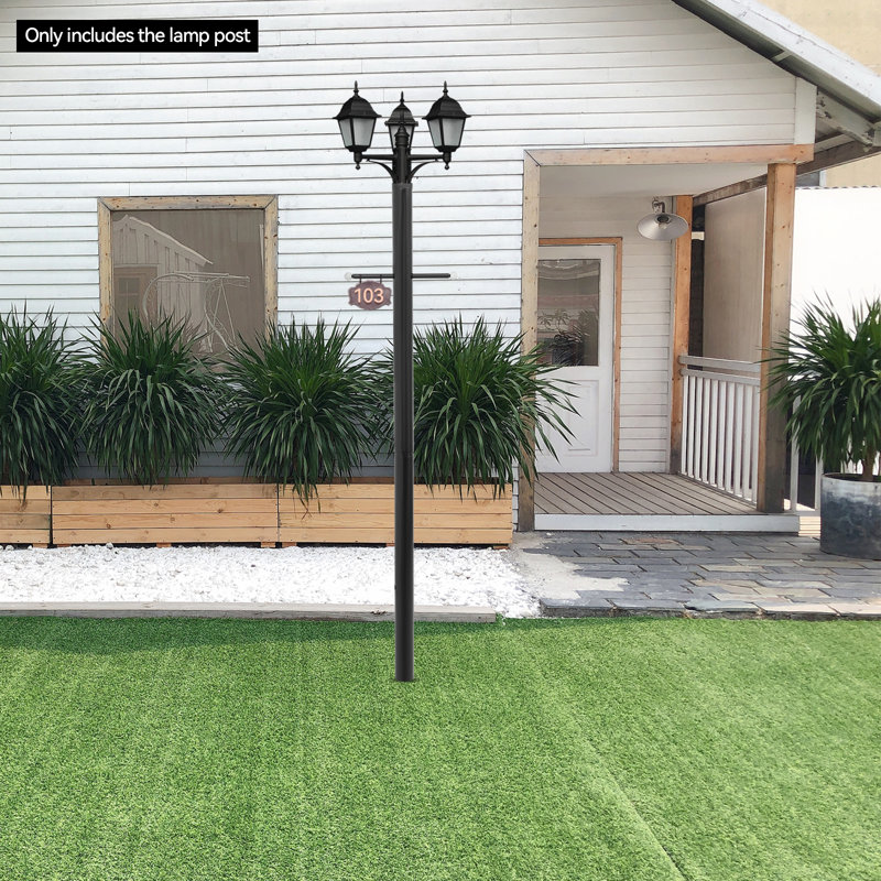 Outdoor Lamp Post With Cross Arm, Split Street Light Pole, Outdoor Lamp Post For Driveway, Pathways, Front Yard