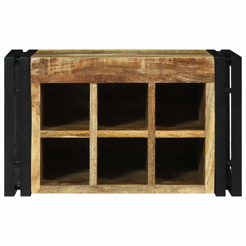 Solid Wood Open Shelving Wine Bottle Rack, Natural