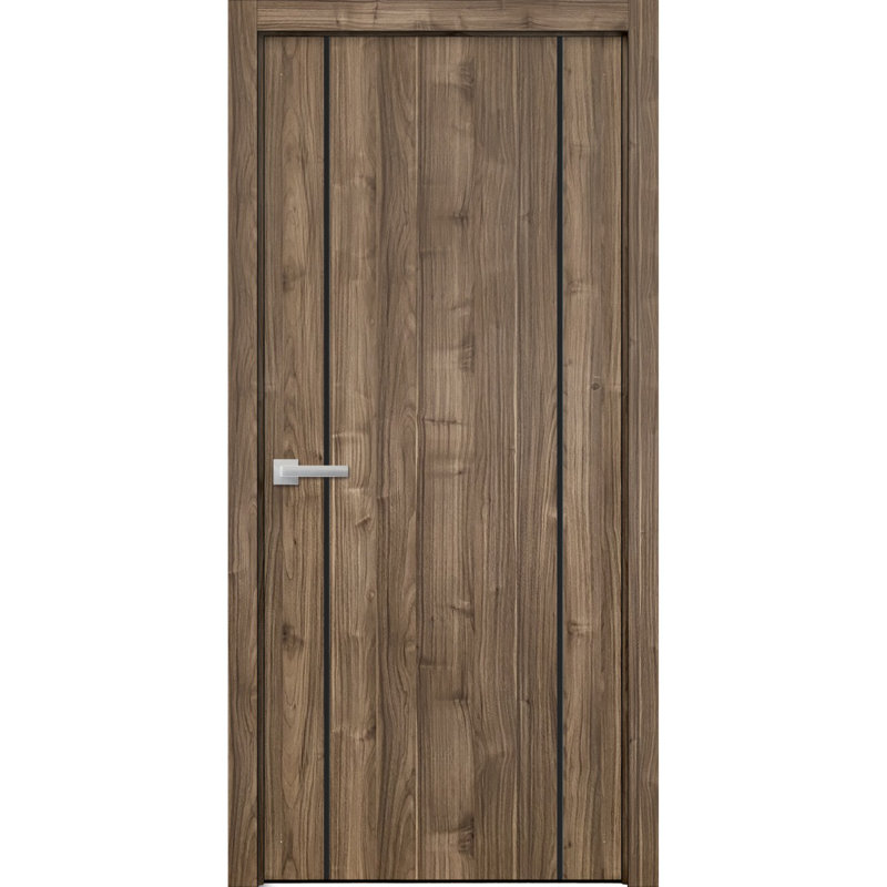 Porte intérieure moderne en bois avec quincaillerie | Planum 0017 mat | Garnitures à panneau simple | Portes de salle de bain robustes