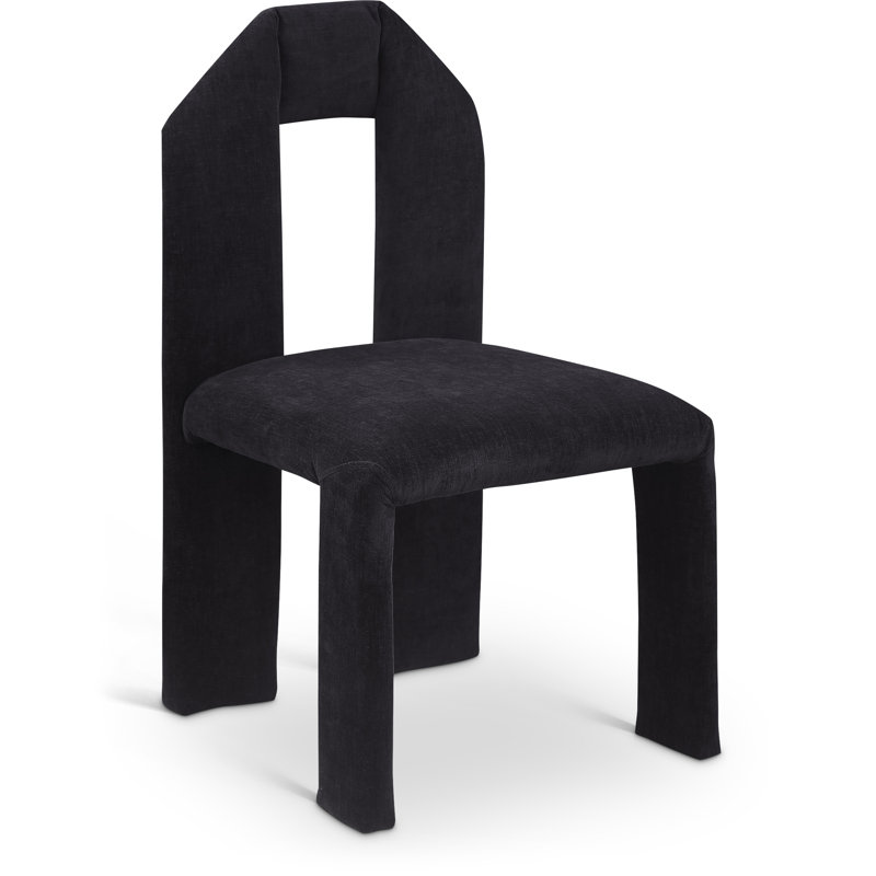 Chaise rembourrée Bennett, Tissu chenille noir