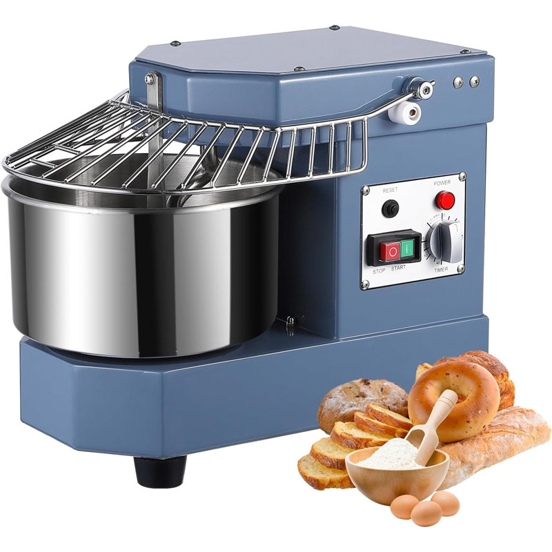 Commercial Stand Mixer 450W with Stainless Steel Bowl, 3-Speed Dough Kneader & Whisk, Safety Guard – Ideal for Bakeries and Pizza Restaurants