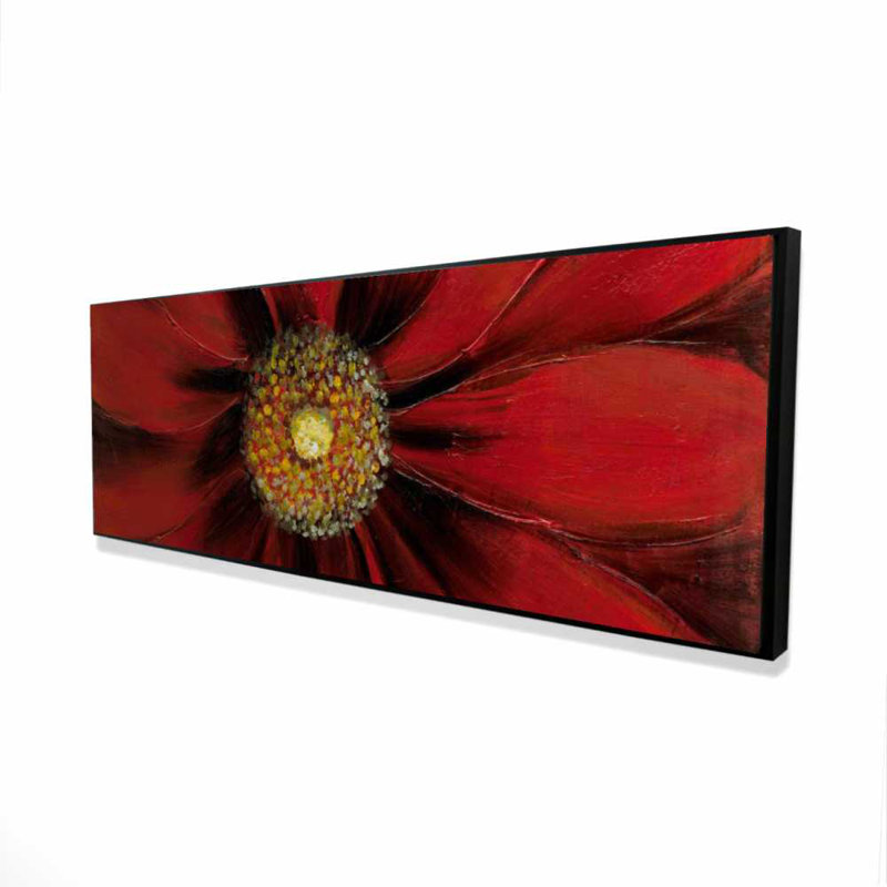 Red Daisy - toile florale contemporaine pour la décoration intérieure