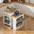 Kitchen Island With Extendable Dining Table, Double-sided Storage, 2 Drawers, Power Outlet And Side Open Shelves