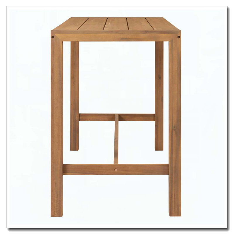 5-Piece Rustic Patio Bar Set, Light Teak