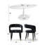 Ensemble de table de salle à manger moderne à piédestal pour 4 personnes avec accoudoirs rembourrés 59 "Modern-130704952