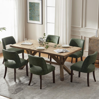 Faux Leather Upholstered Back Side Dining Chair (Set of 6)
