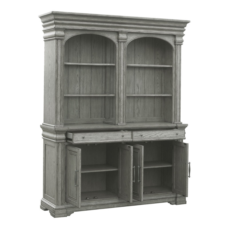 Jahanna 65.98'' Wide 2 Drawer Oak Solid Wood Server w/ Hutch