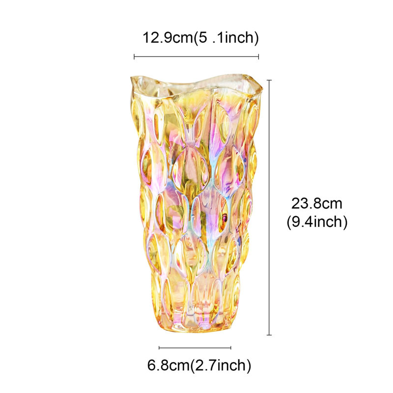 Cacie Glass Table Vase, Gold