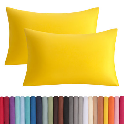 Taies d'oreiller en microfibre brossée avec fermeture à enveloppe, housses de coussin confortables toutes saisons, paquet de 2