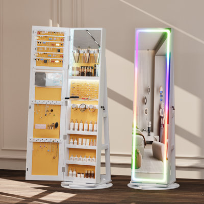 Armoire à bijoux avec miroir à DEL