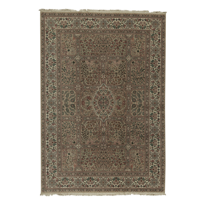 Tapis beige et ivoire de haute qualité noué à la main