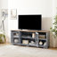 Meuble audio-vidéo bleu et chêne, pour téléviseurs de 80 po, avec rangement pratique Console de télévision moderne, chêne, pour téléviseur de l 70 po x P 15,5 po x H 27,54 po