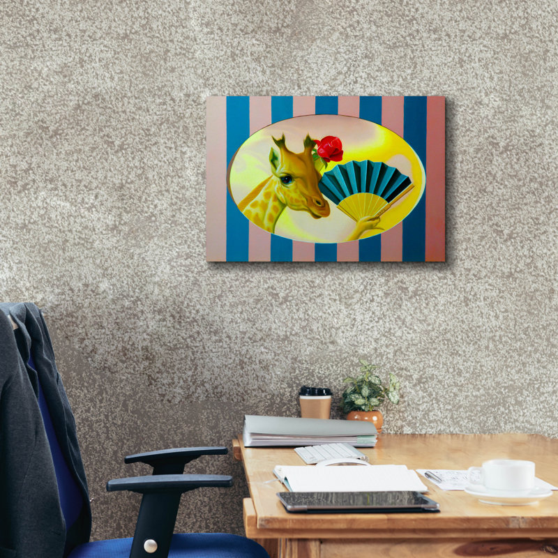 «The Giraffe» par Valery Vecu Quitard, art mural sur toile, H 18 po x l 26 po x P 0,75 po