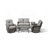 4 - Person Patio Furniture Set with Rocking Swivel Chairs, Outdoor Wicker Rattan Loveseat Seating Group with Cushions, All Weather Sofa Conversation Set with End Table for Garden Backyard-420805808