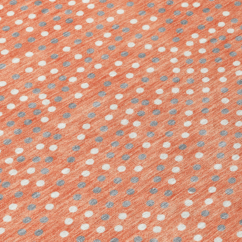 Salmon Rectangular Synthetic Flat Woven Washable Area Rug