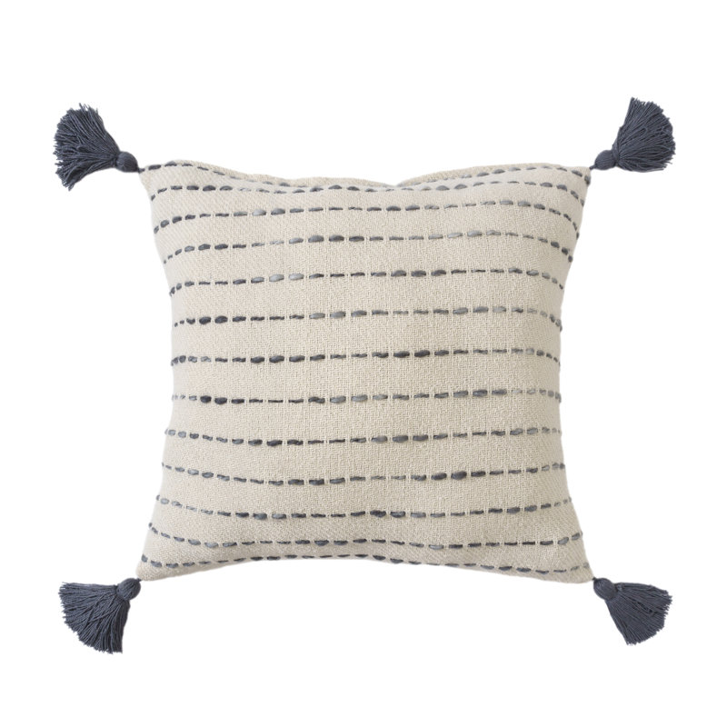 Housse de coussin Oliver, Noir / Ivoire, Housse de coussin seulement - sans coussin