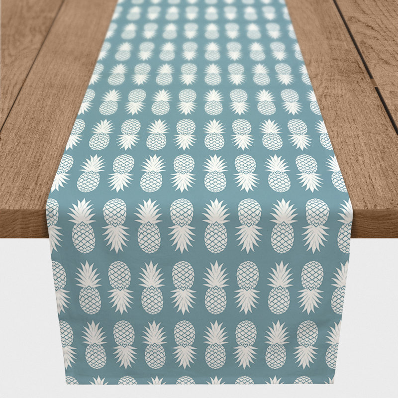 Linge de table Aishah, L 72 po x P 16 po, Bleu clair, Plaid