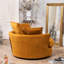 Fayyaz Velvet Swivel Base Cuddle Chair-1745034639