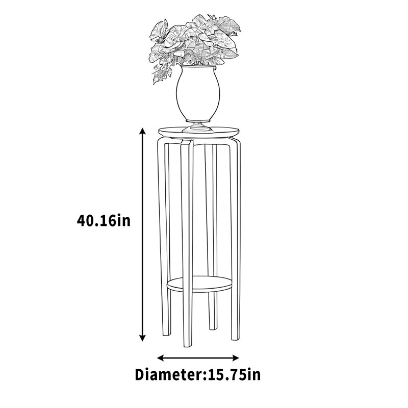 Jardinière en bois massif de type plancher à plusieurs étages, H 40,16 po x L 15,75 po x P 15,75 po